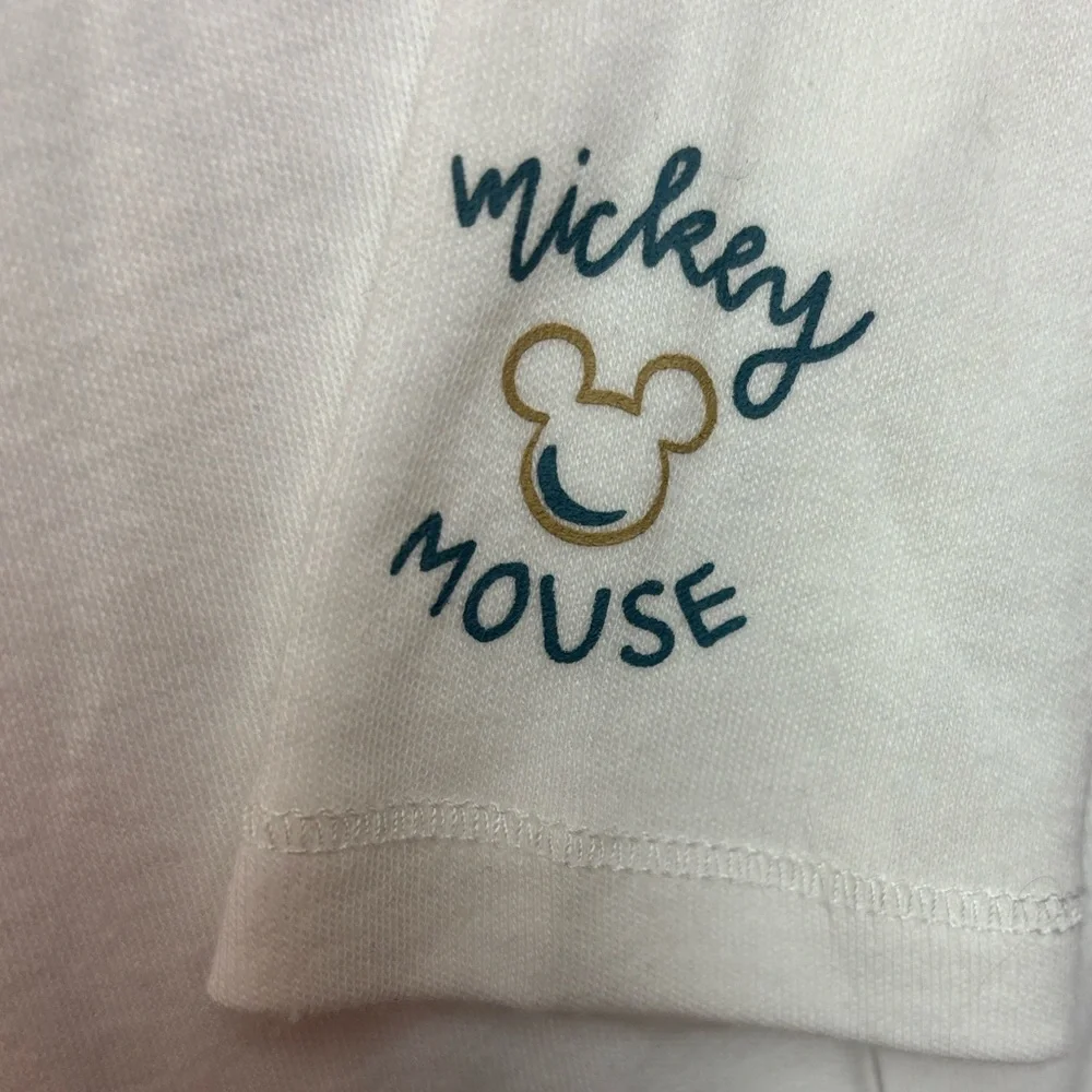 Mickey Mouse Disney Overalls Subtle Branding White Onesie Mickey Graphic Feature